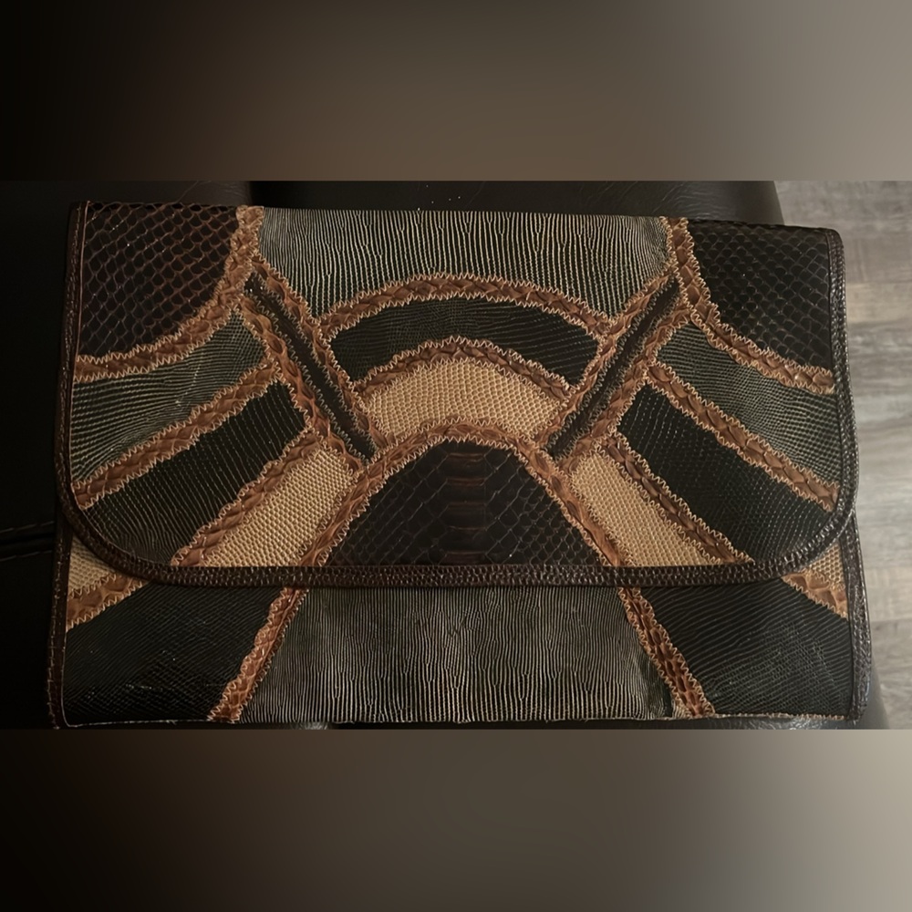 Carlos Falchi Vintage Patchwork Envelope Clutch